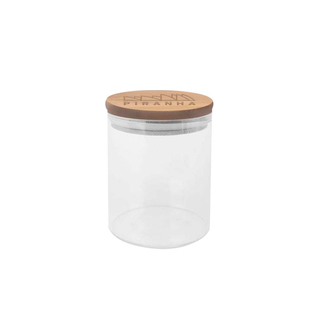 PIRANHA GLASS JAR WITH BAMBOO LID