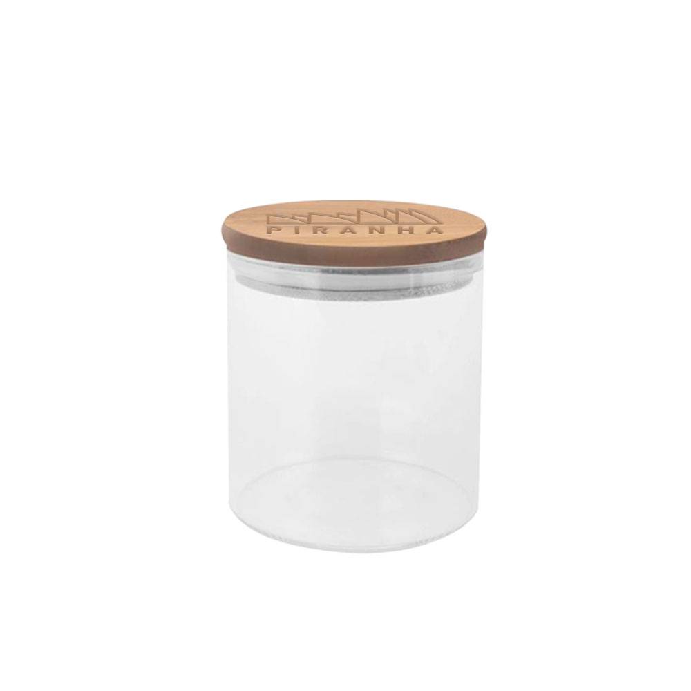 PIRANHA GLASS JAR WITH BAMBOO LID