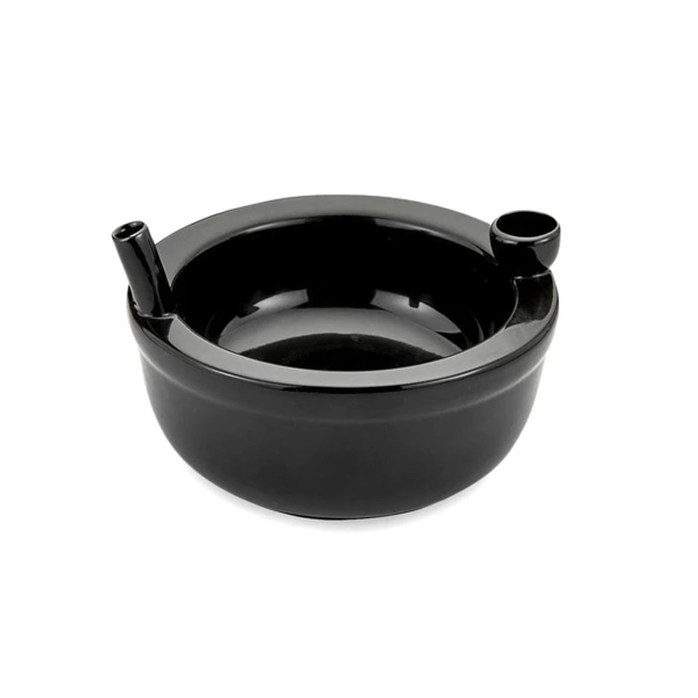 PREMIUM ROAST & TOAST CERAMIC CEREAL BOWL W/ PIPE - BLACK