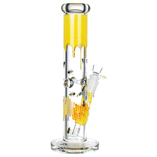 Pulsar Decal Straight Tube Water Pipe - 12"/14mm F - Sweet Nectar